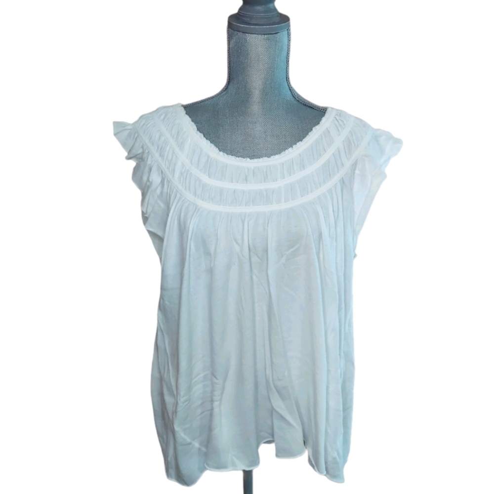 Free people Ruffle Trim Tee Shirt